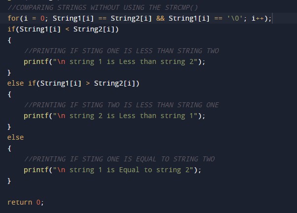 C Program To Compare Two Strings Without Using Strcmp W Adda