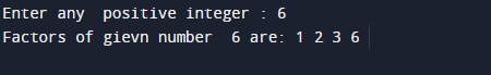 C Program to Find Factor of a Given Number