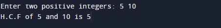 C Program to Find HCF of Two Numbers