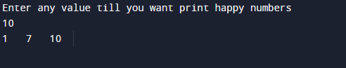 C Program to print all Happy Numbers till N