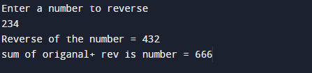 C Program to Add reversed number with Original Number