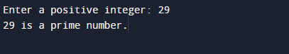 Program to find given no is Prime or not