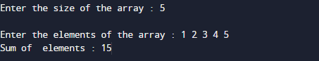 C++ Programs to Sum of Array Elements