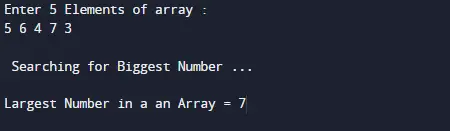 C++ Program to Find Largest Element of an Array
