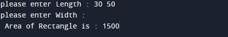 C++ Program to Calculate area of rectangle