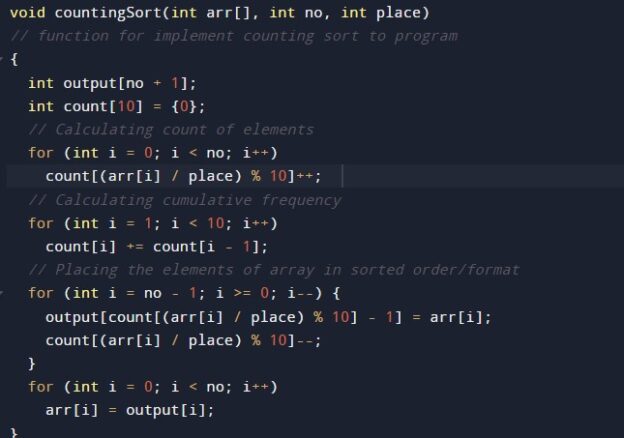 C Program to implement Radix sort Algorithm - W3Adda