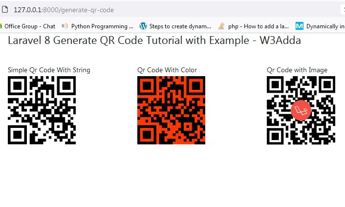 Laravel 8 Generate QR Code Example