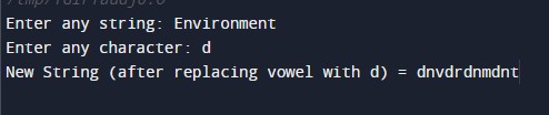 C Program to replace all Vowels in String with given character - W3Adda